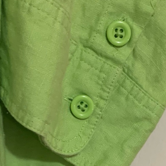Kim Rogers Button Down Front Pleats Top Blouse Green size 2X - Picture 5 of 6